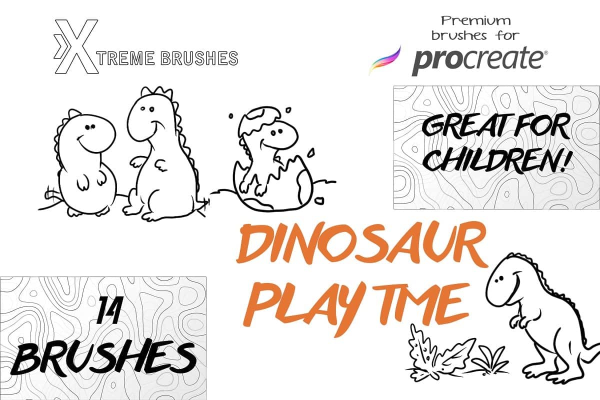 Procreate Dinosaur Playtime Brushes
