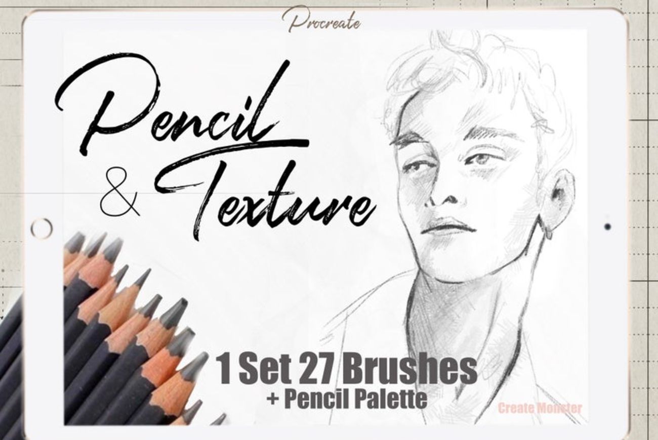 Pencil & Charcoal Texture Brushes