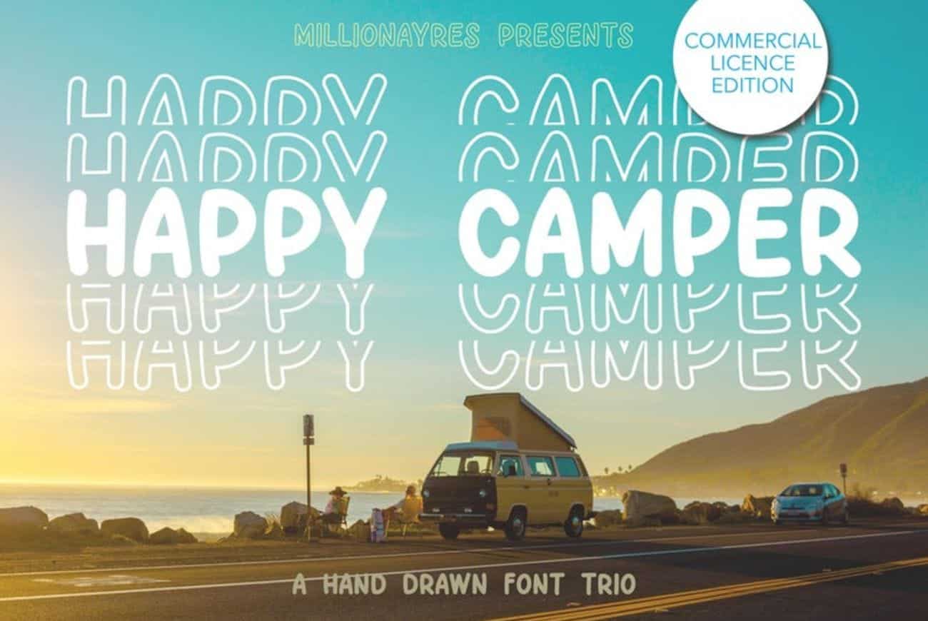 Happy Camper – A MillionAyres Trio Font