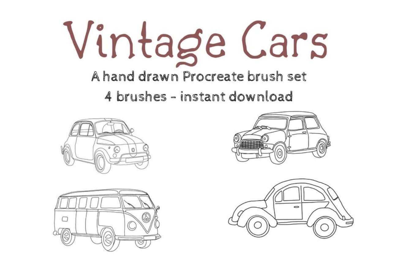 VINTAGE CAR brush stamps
