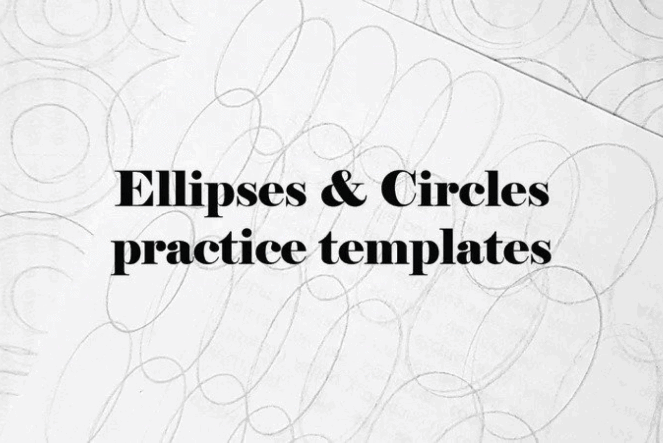 Ellipses & Circles Practice Templates Set