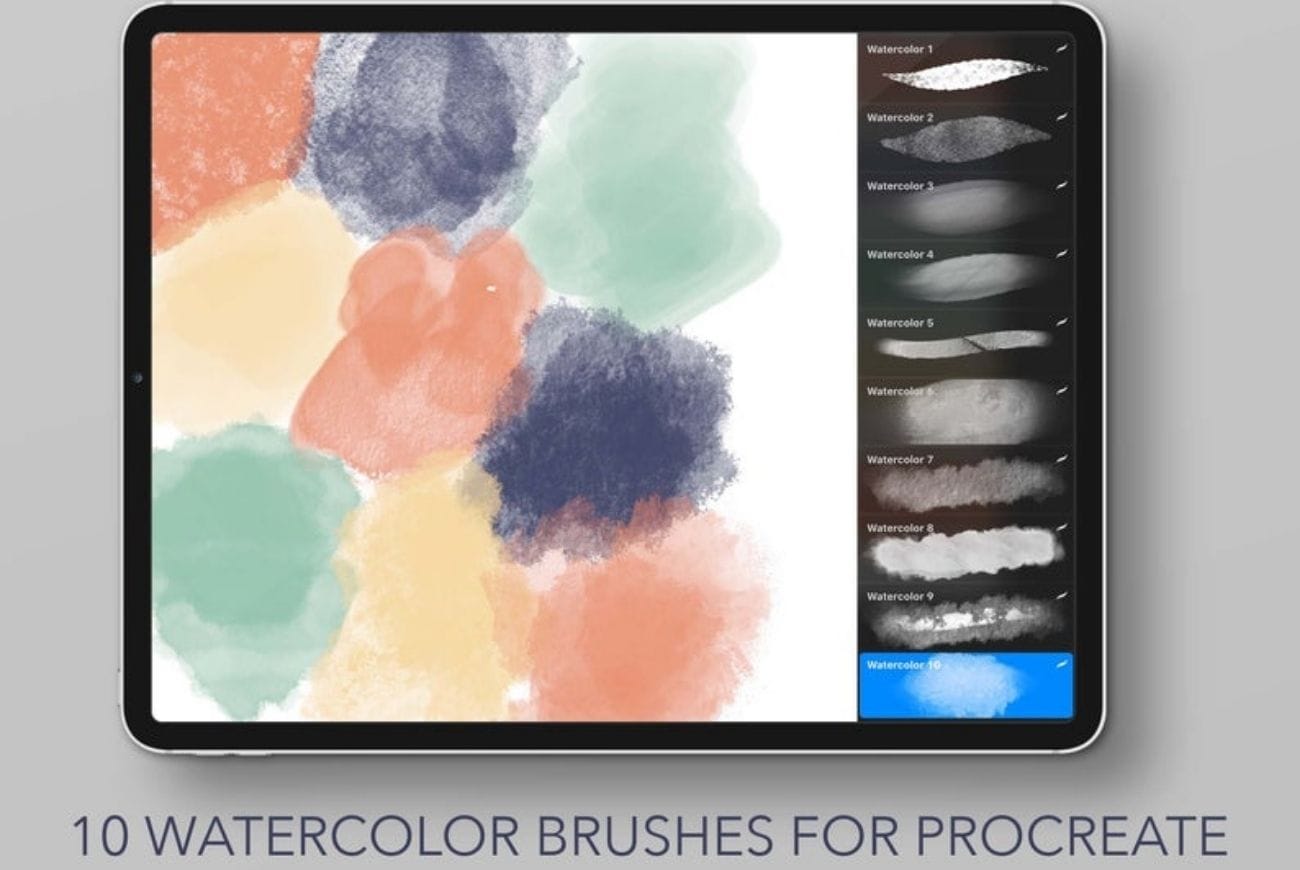 Set Of 10 Watercolor Brushes