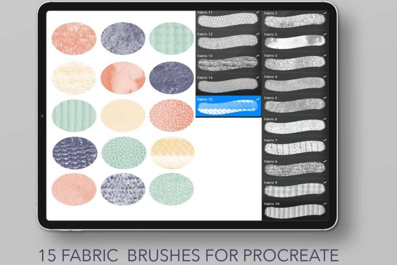 Set Of 15 Fabric Brushes
