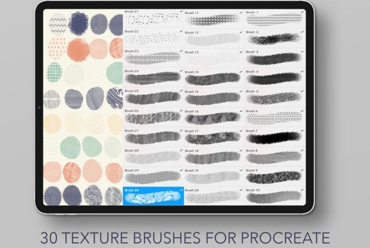 Set Of 30 Texture Brushes