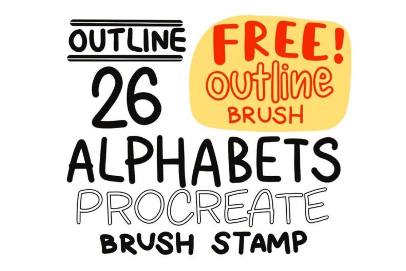 26 Alphabet Brush Stamps
