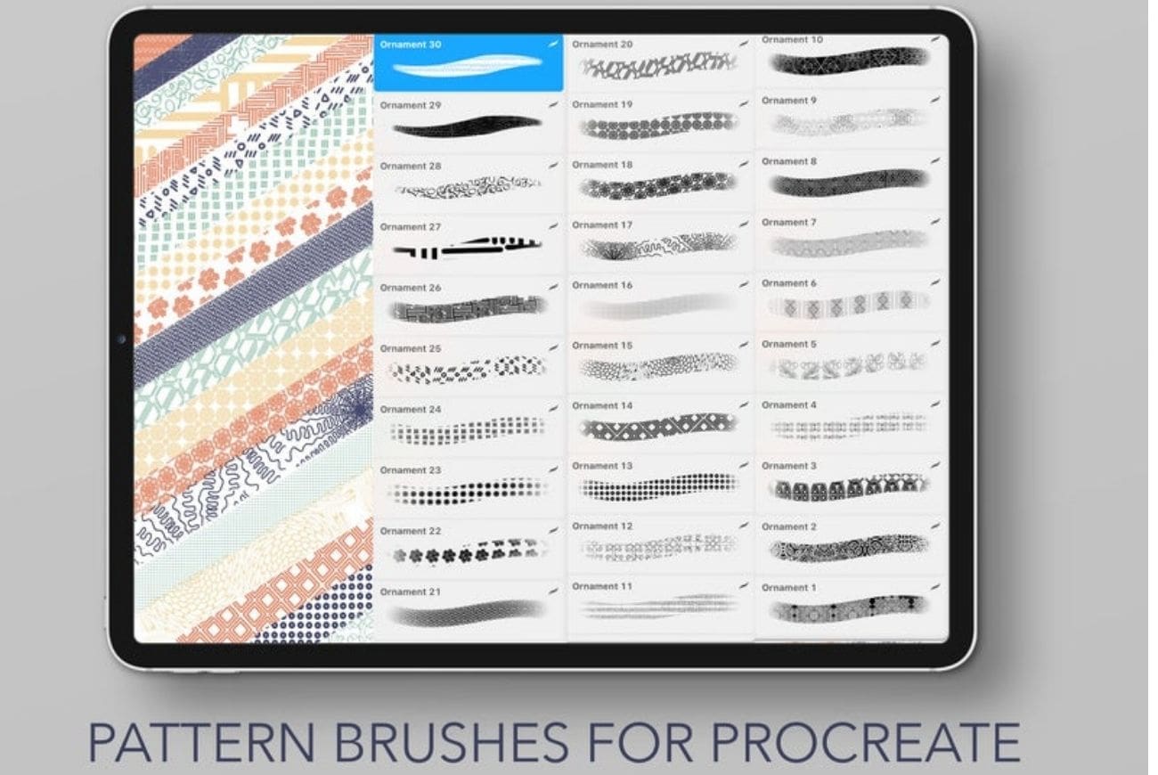 Set Of 30 Pattern, Ornament Brushes