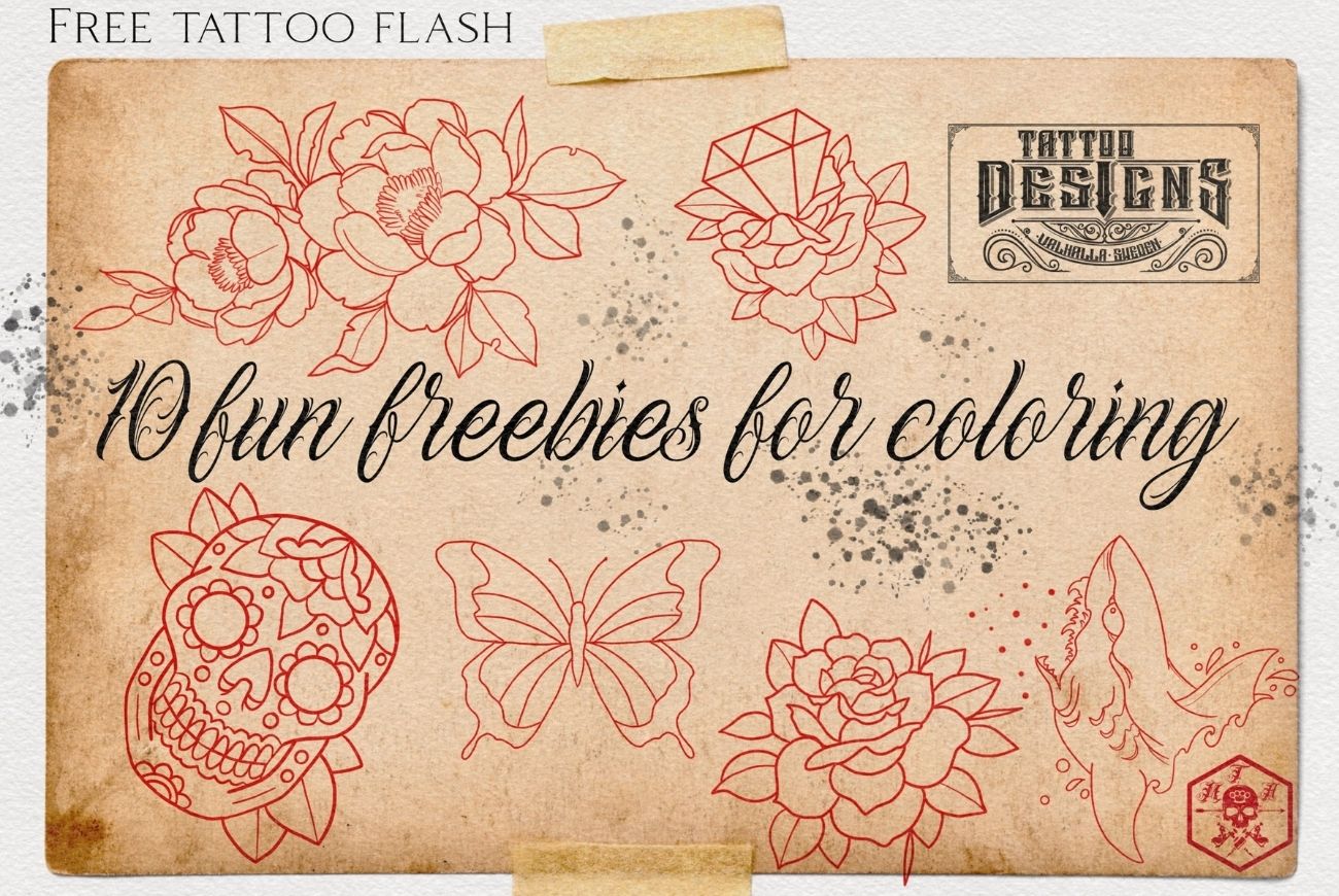 10 Free Tattoo Coloring Projects! Have fun ?❤️