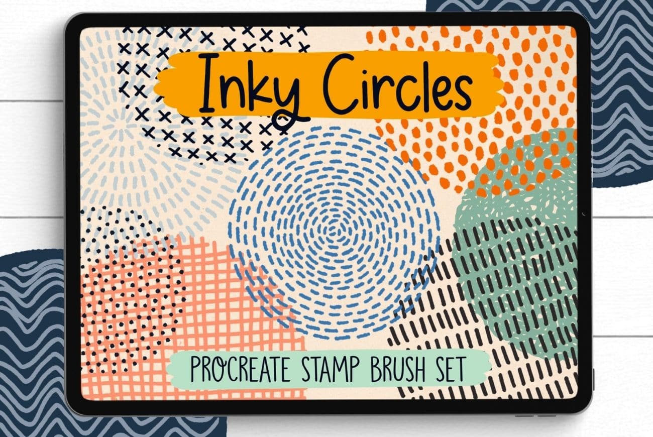Inky Circles, Procreate Stamp Brush Set