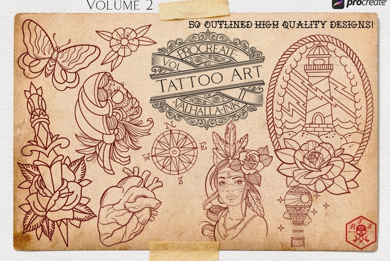 Tattoo Art Collection Vol.2 – 50 Stamps
