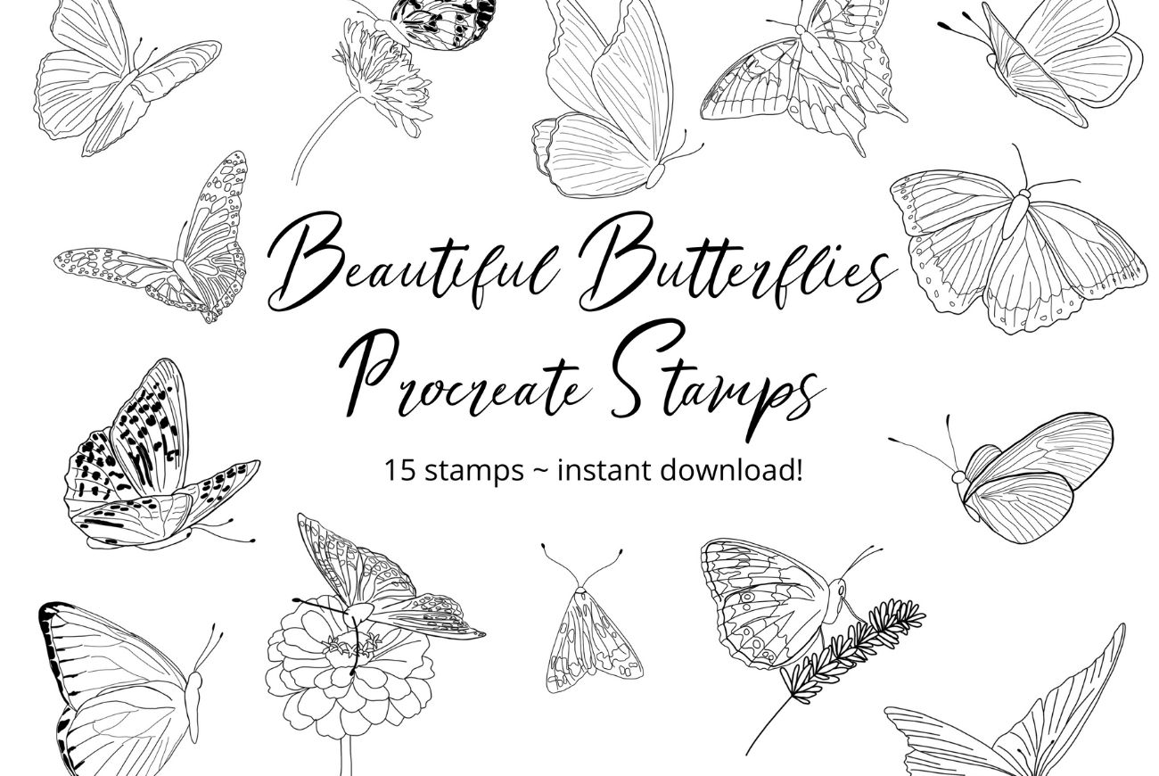 Beautiful Butterflies Procreate Set