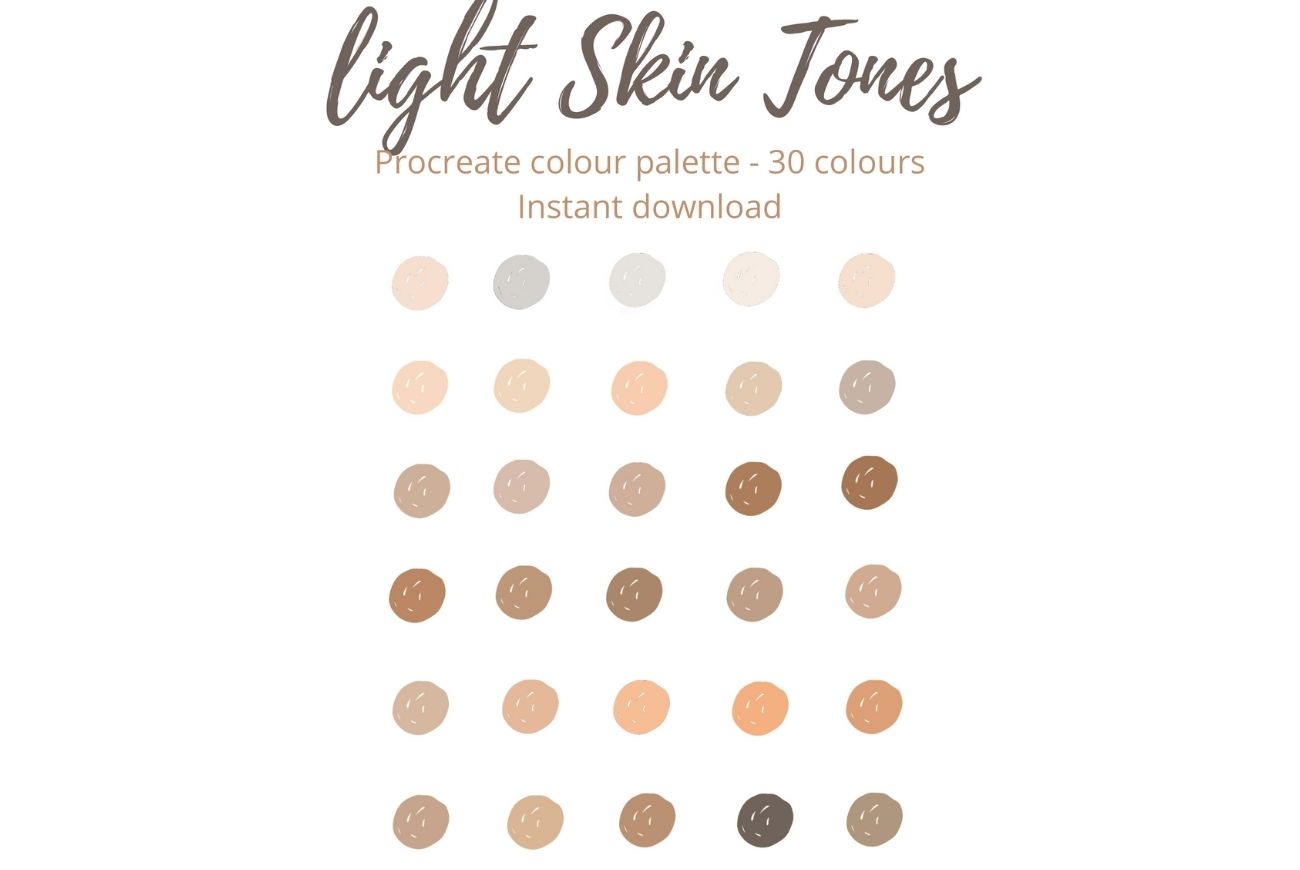 Light Skin Tones – procreate colour palette