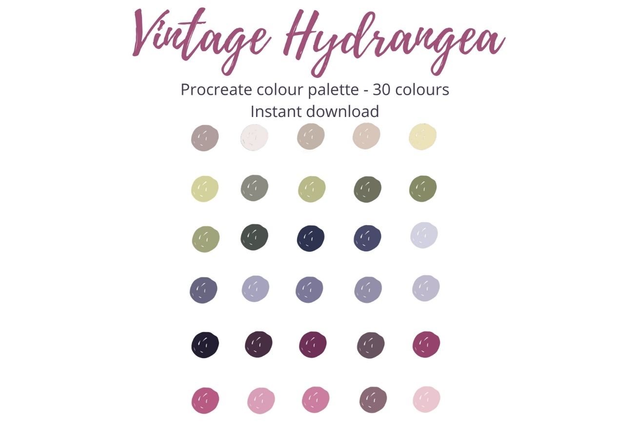 Vintage Hydrangea – procreate colour palette(30)