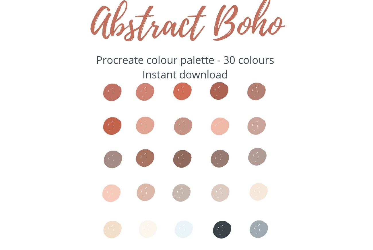 Abstract Boho procreate colour palette-Digital