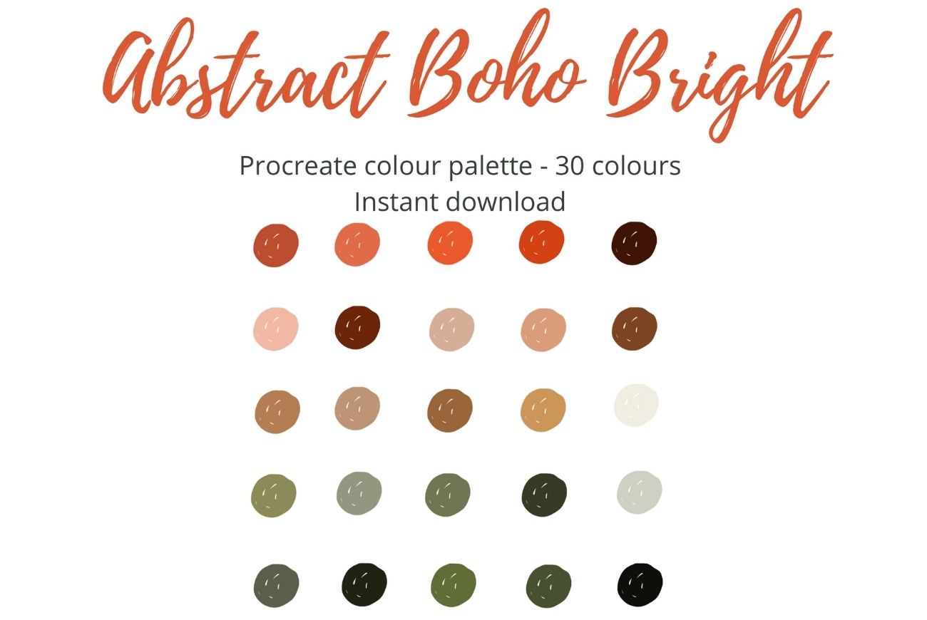 Abstract Boho procreate colour palette(30)