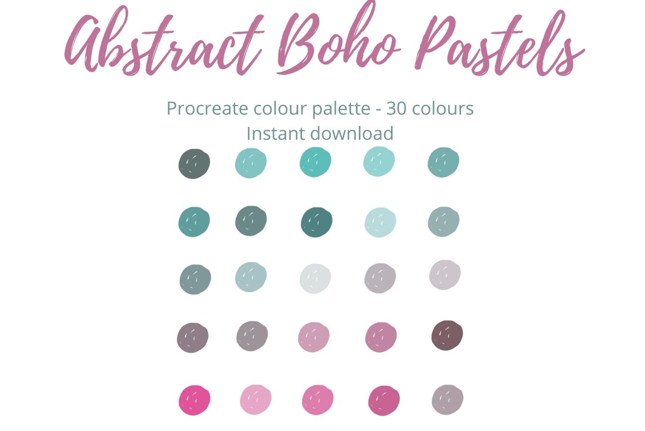Abstract Boho Pastels procreate colour palette