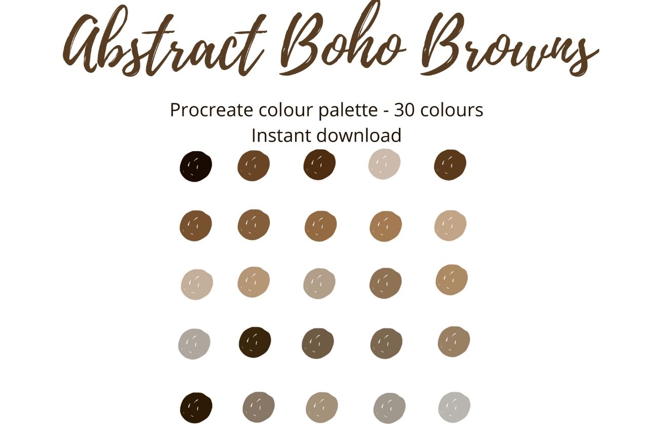 Abstract Boho Browns procreate colour palette
