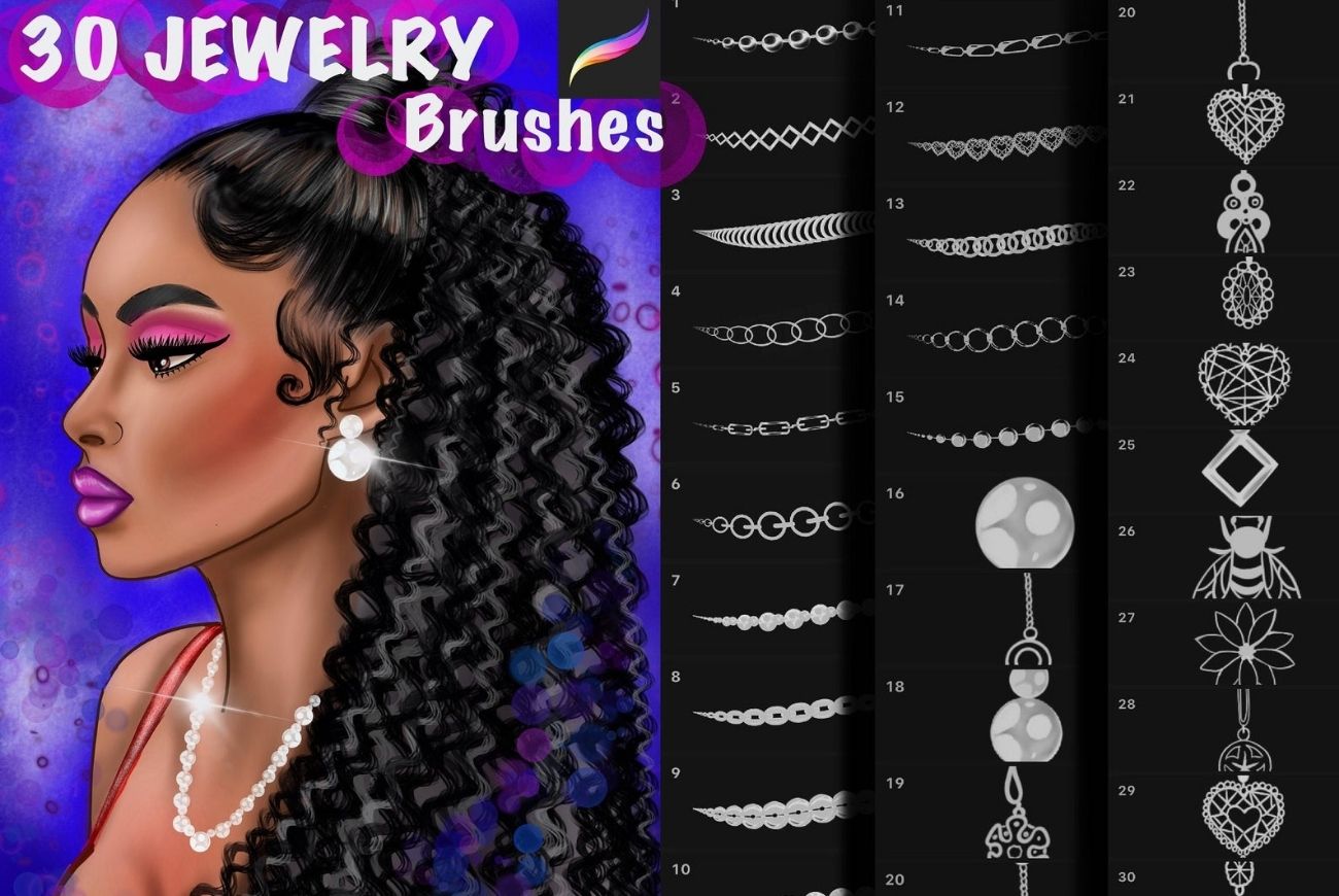 Procreate Jewelry Brushes – 30
