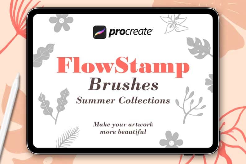 Flow Stamp – 25 Procreate Brush (Summer)