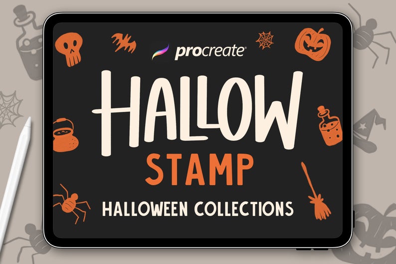 Hallow Stamp-20 Procreate Brushes-Halloween