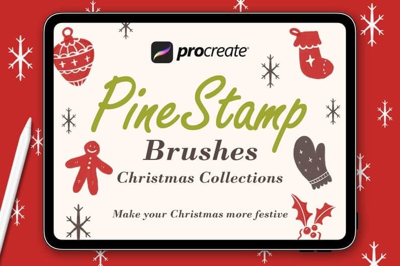Pine Stamp – 20 Brushes For Christmas