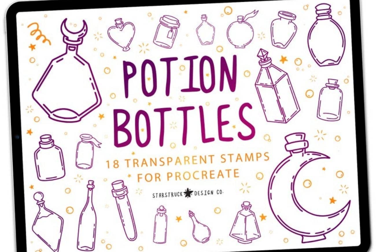 Procreate Potion Bottle Stamps,Potion Bottles