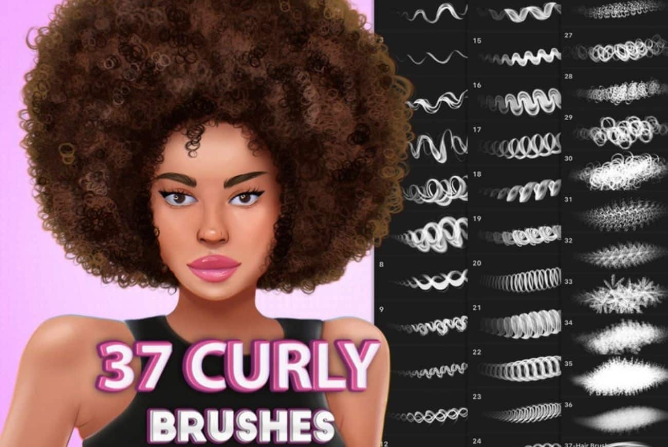 Procreate Curly Hair Brushes