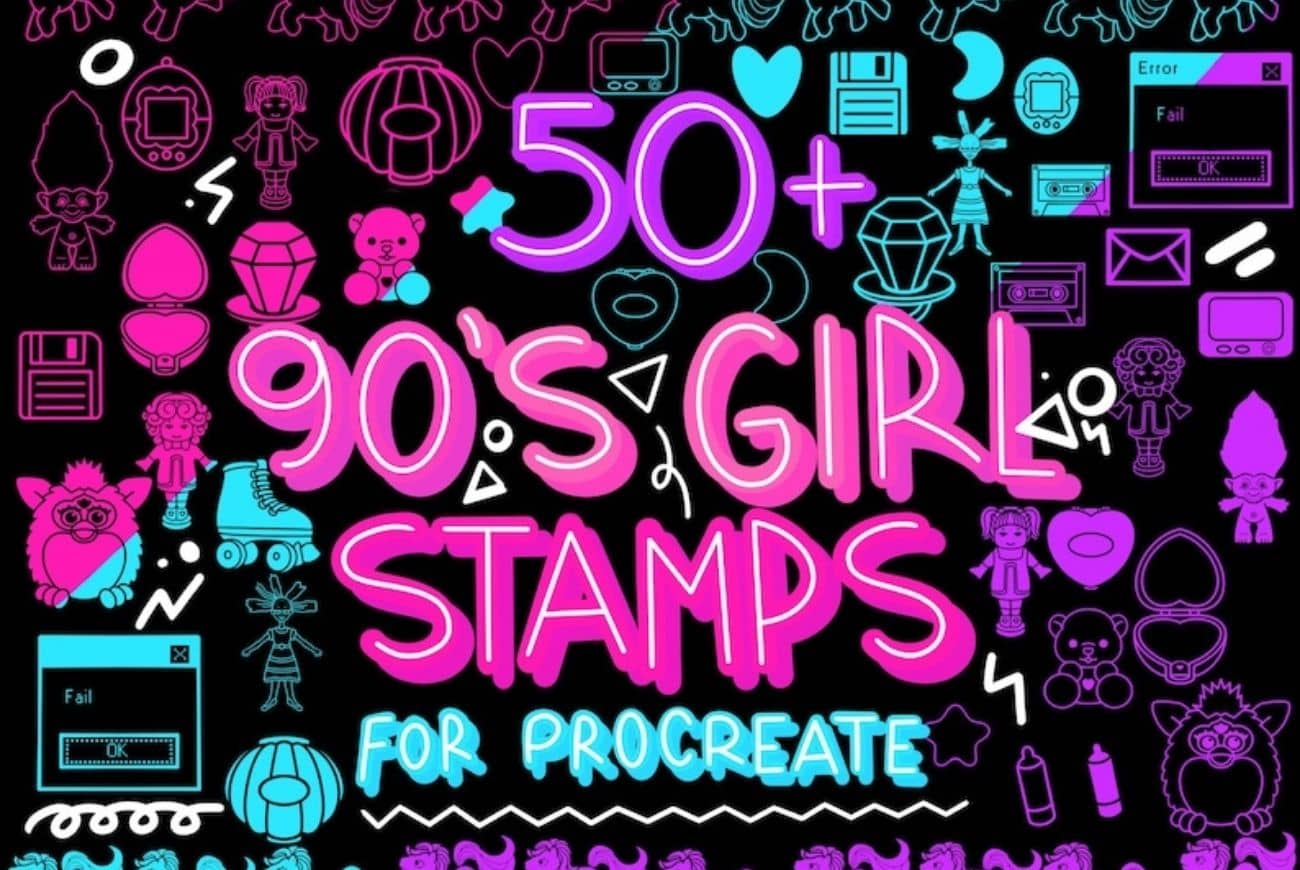 50+ 90’s Girl Stamps