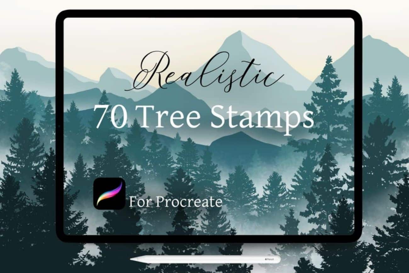 70 Tree Stamp Brushes