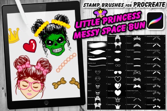 Little Princess Space Bun Stamp Brushes