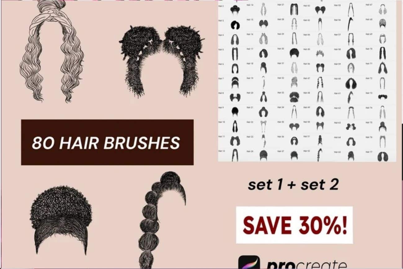 80 Afro Hair Brushes