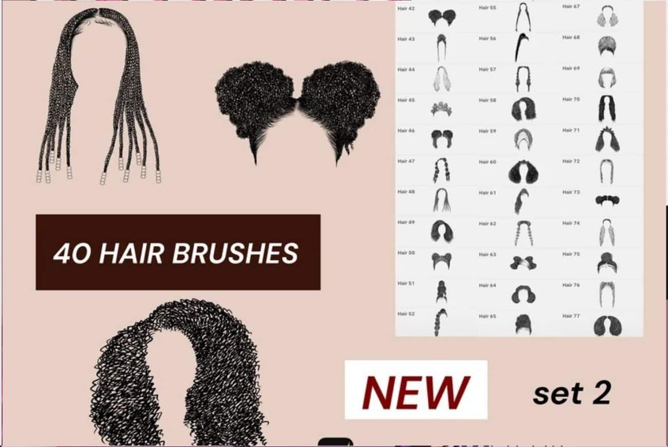 40 Afro Hair Brushes Set 2