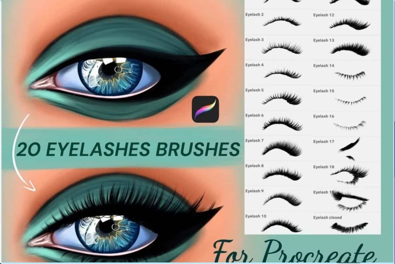 20 Eyelashes Brushes