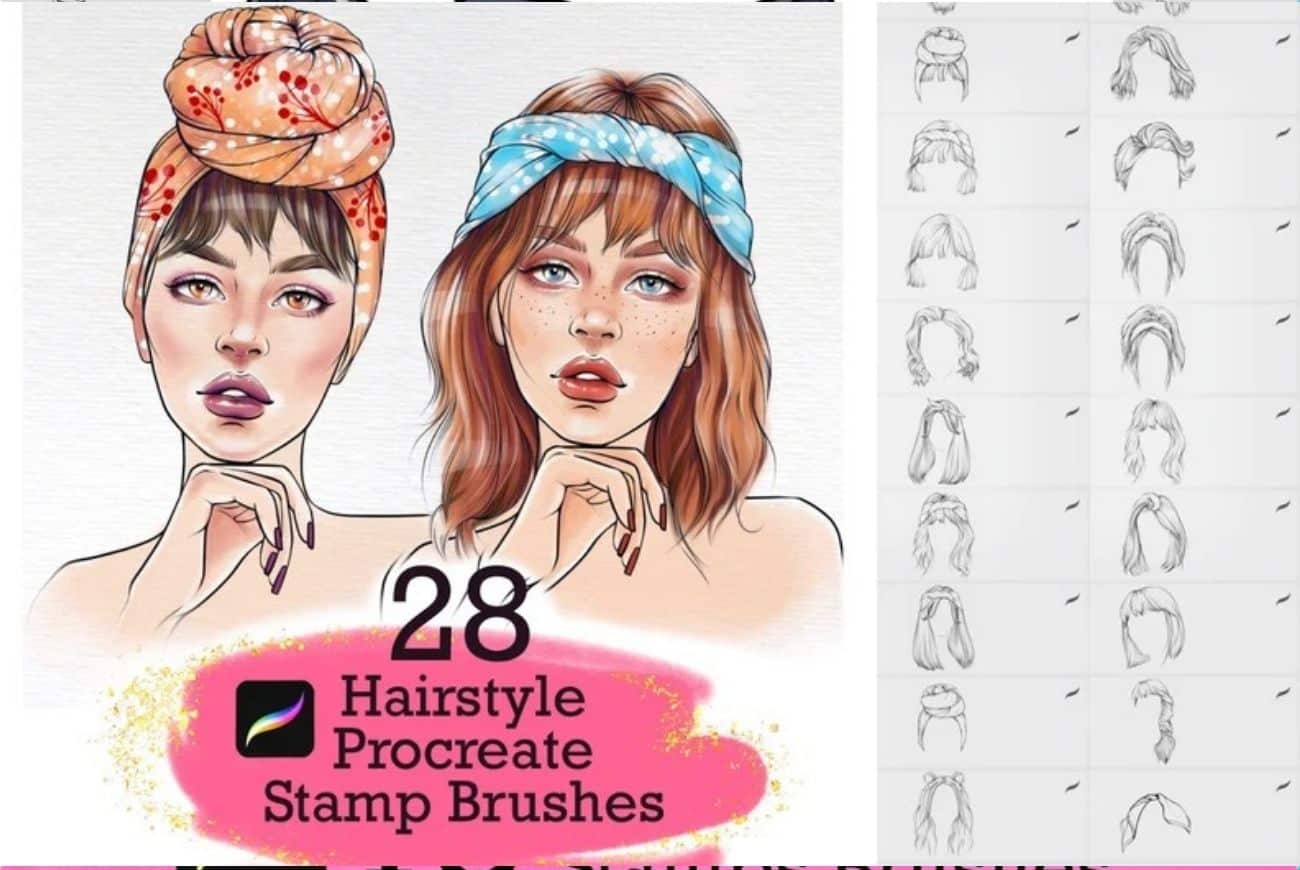 Hairstyle Stamp Brush Set for Procreate