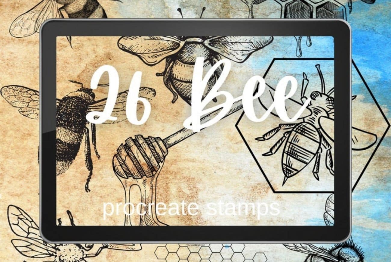 26 Bee Procreate Stamp Brushes