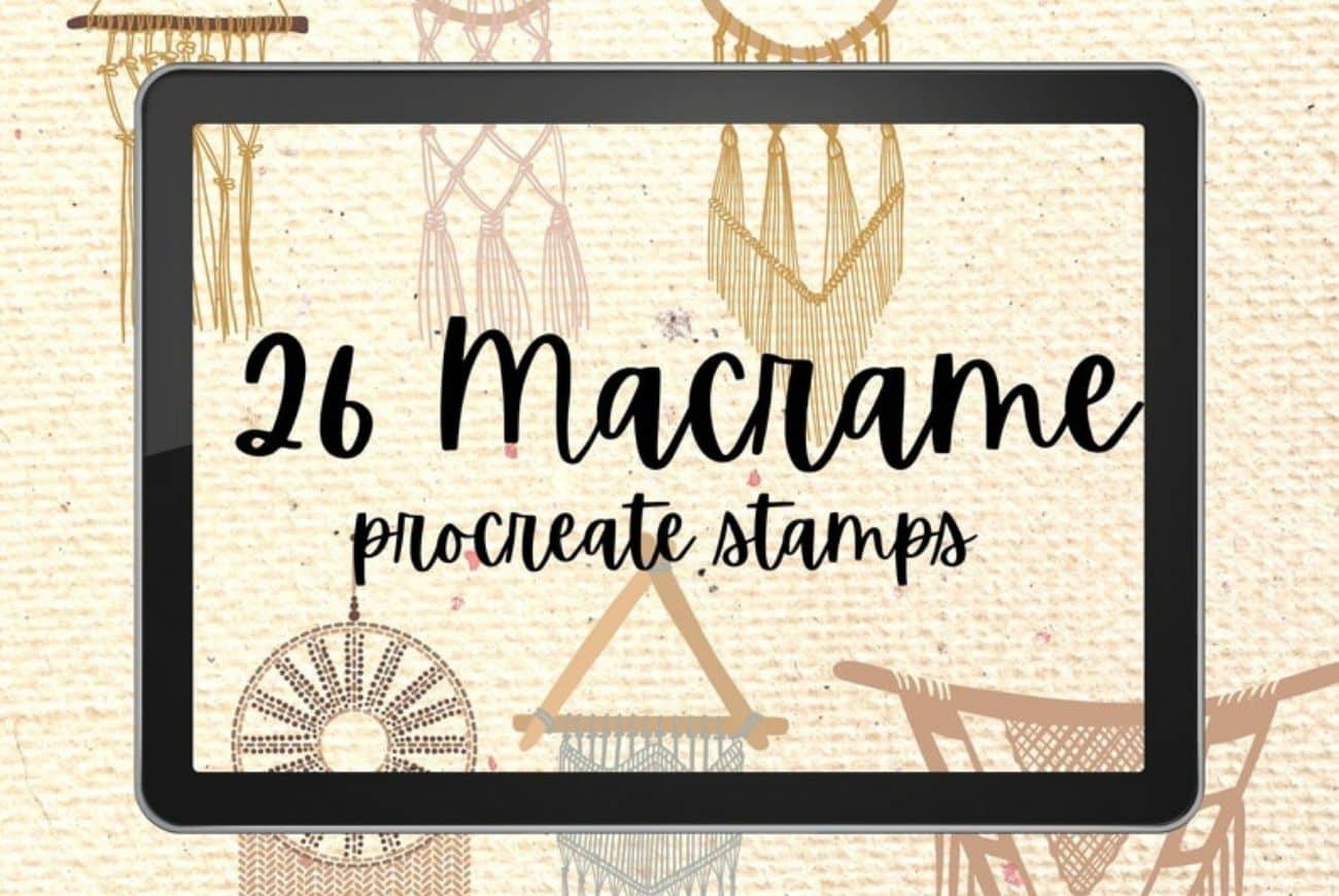 26 Boho Macrame Procreate Stamp Brushes