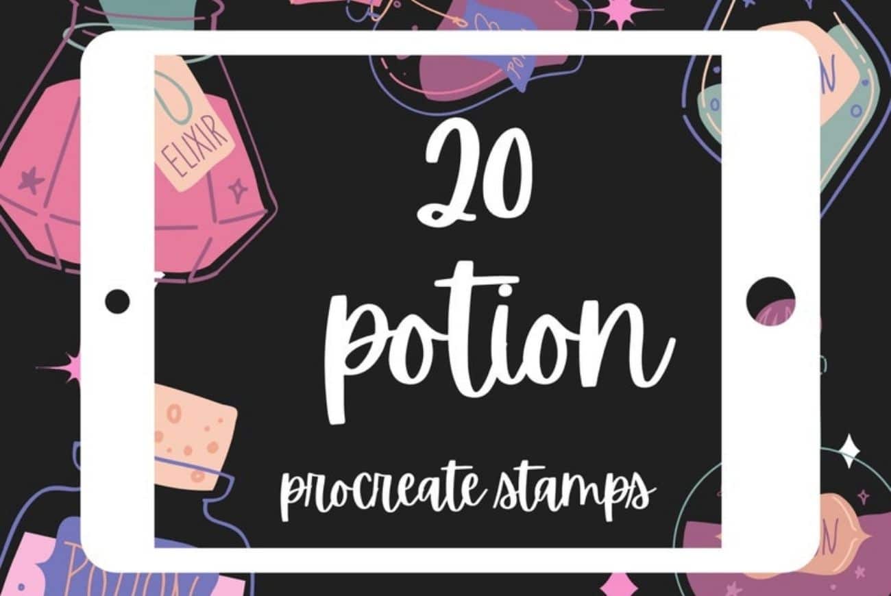 20 Potion Procreate Stamp Brushes