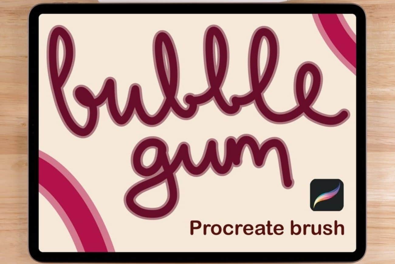 Procreate shadow outline “bubble gum” brush