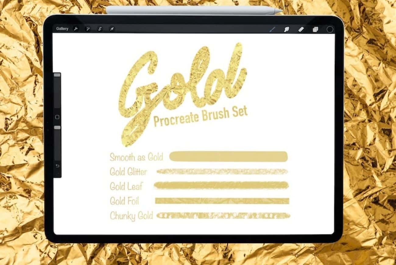 Gold Metallic Brush Set for Calligraphy