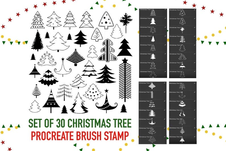Christmas Tree Stamps Brushes