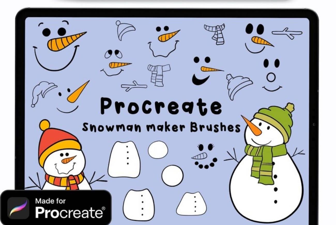 Snowman Maker Procreate Brush Set