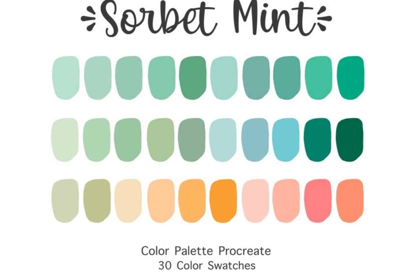 Sorbet Mint Procreate Color Palette