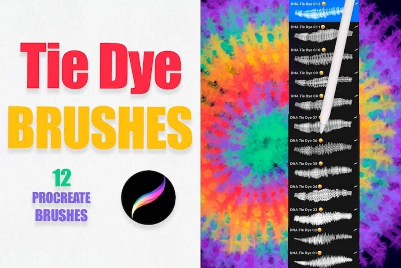 Realistic Tie Dye Brushes vol 01