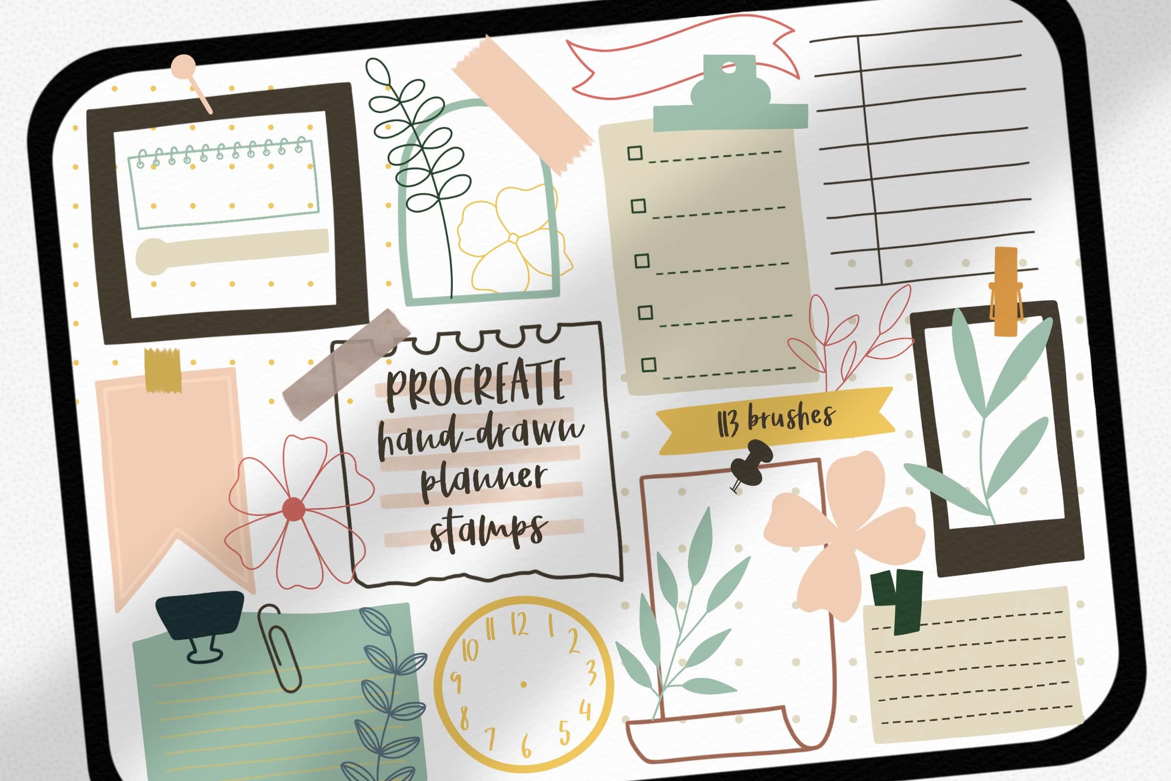 Planner Stamp Brushes for Procreate