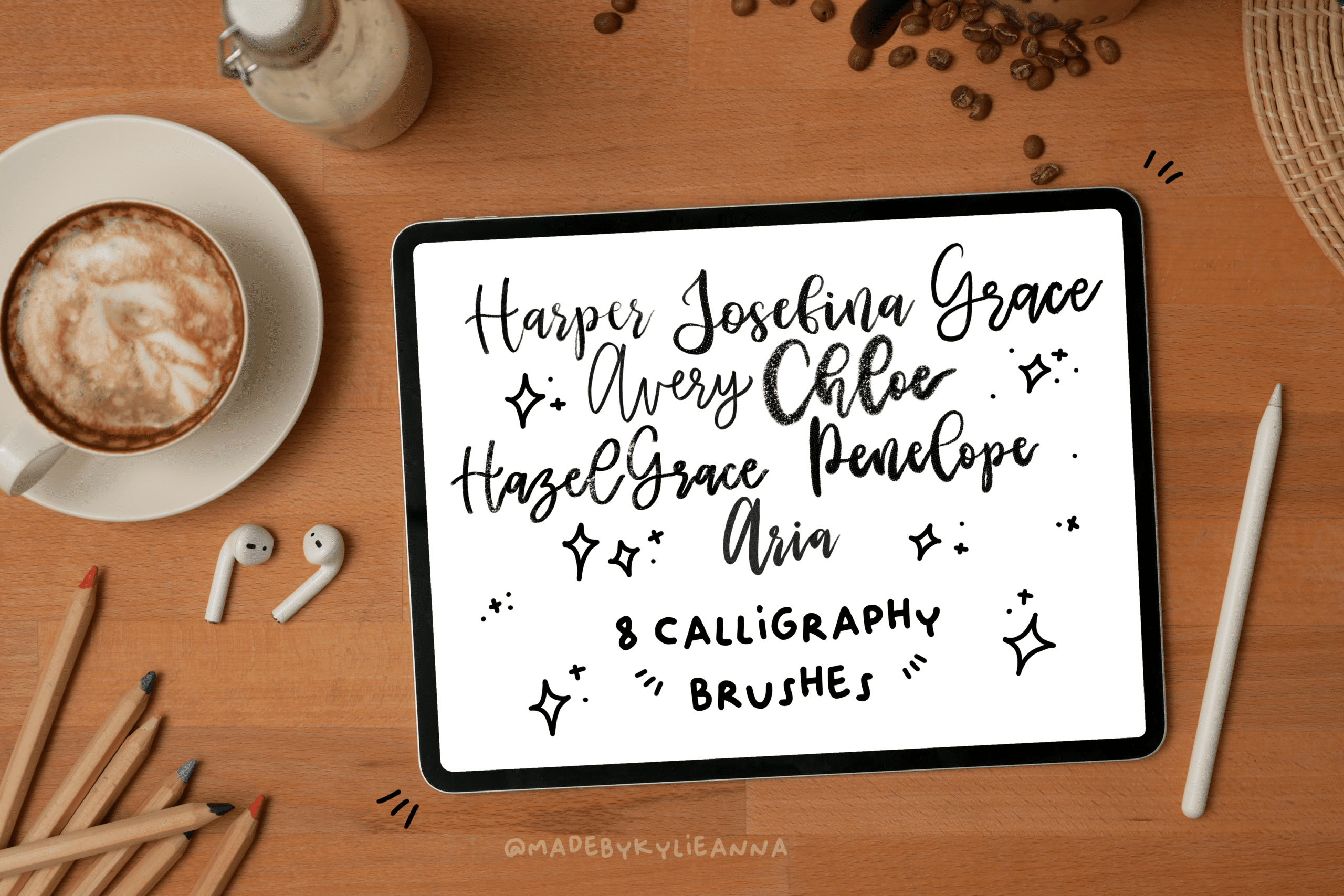 8 Calligraphy Brushes for Procreate