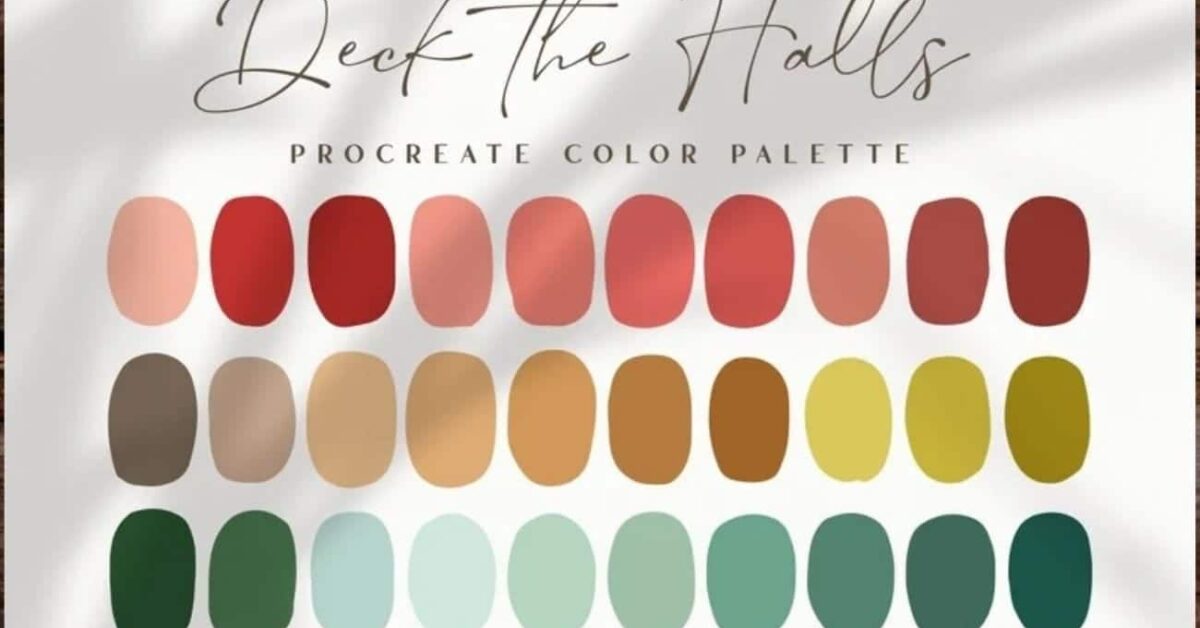 Procreate Color Palette | Deck the Halls | Brush Galaxy