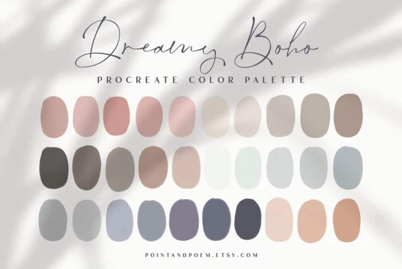 Procreate Color Palette | Dreamy Boho | Brush Galaxy
