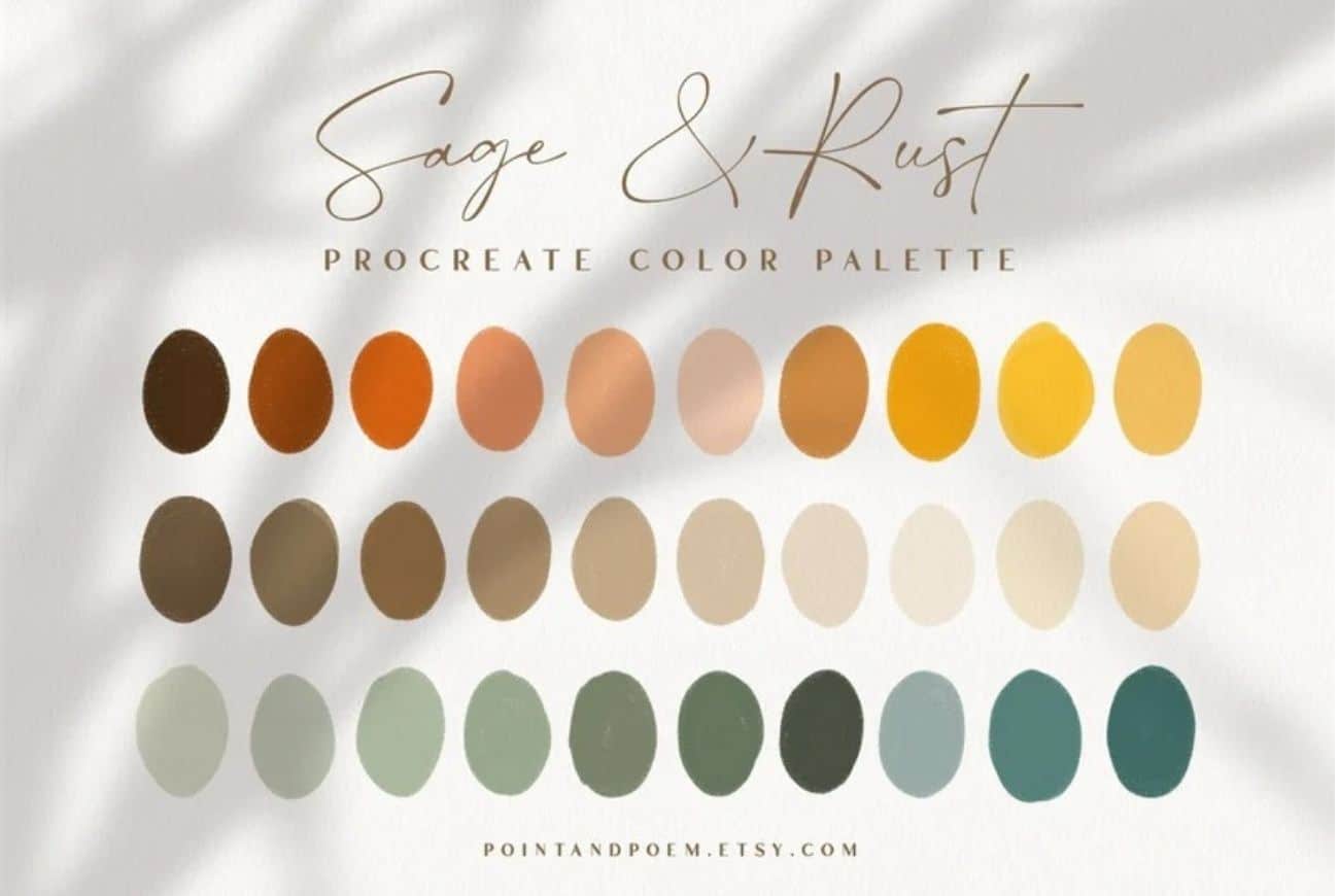 Procreate Color Palette | Sage & Rust