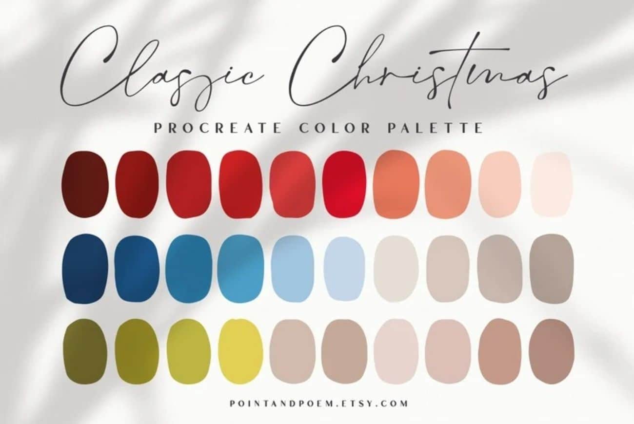 Procreate Color Palette | Classic Christmas