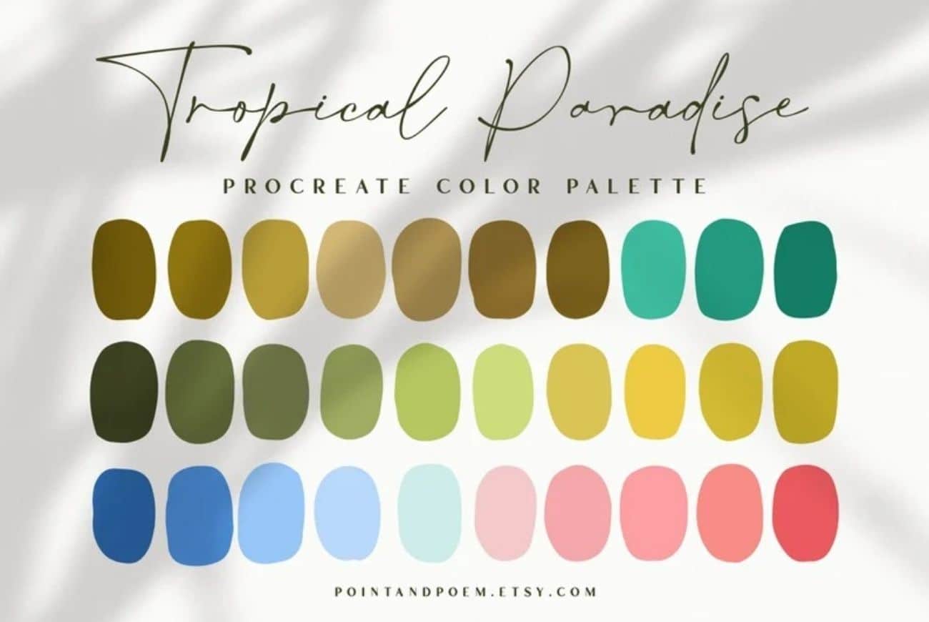 Procreate Color Palette | Tropical Paradise
