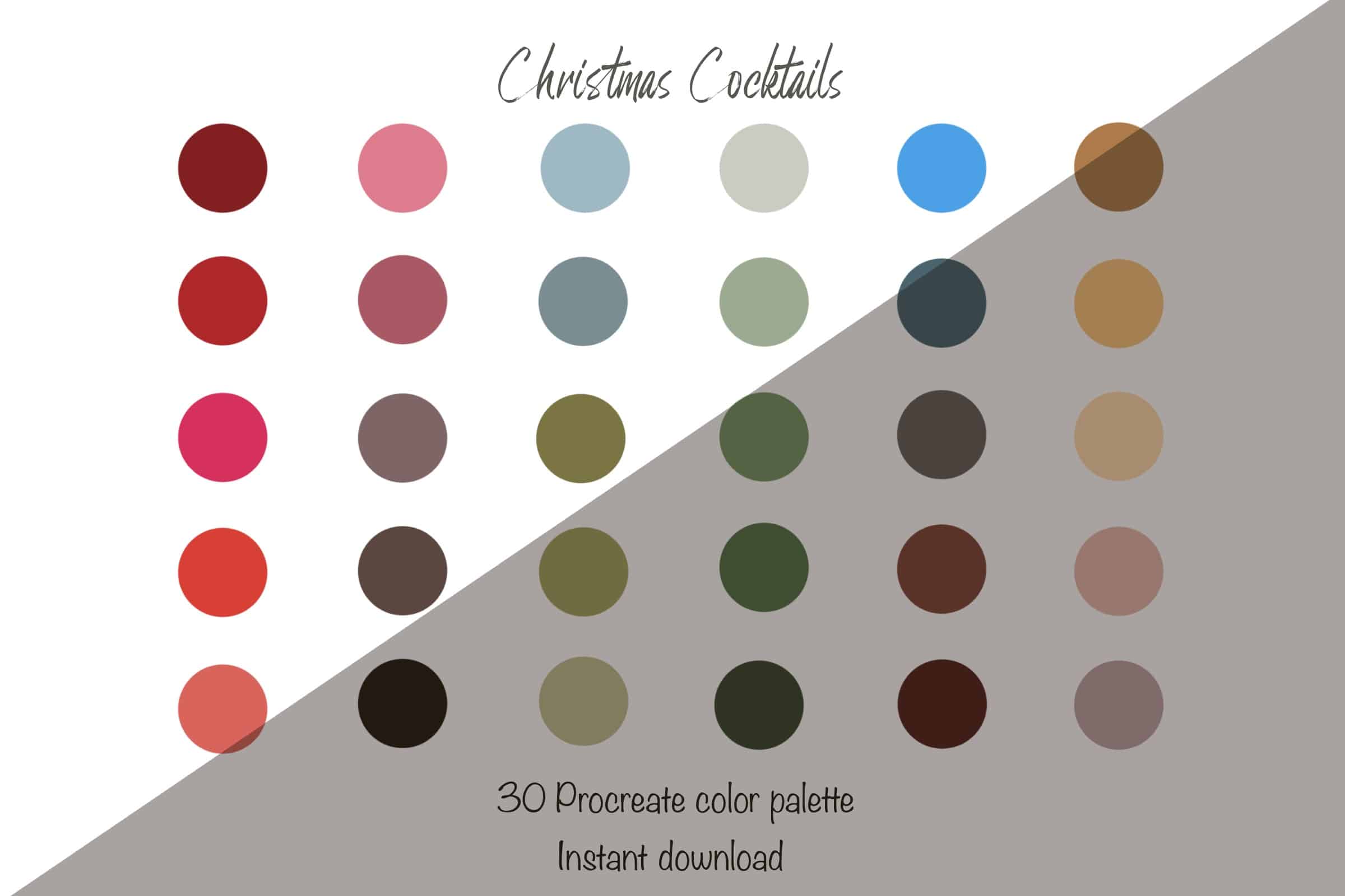 Christmas Cocktails Procreate Color Palette